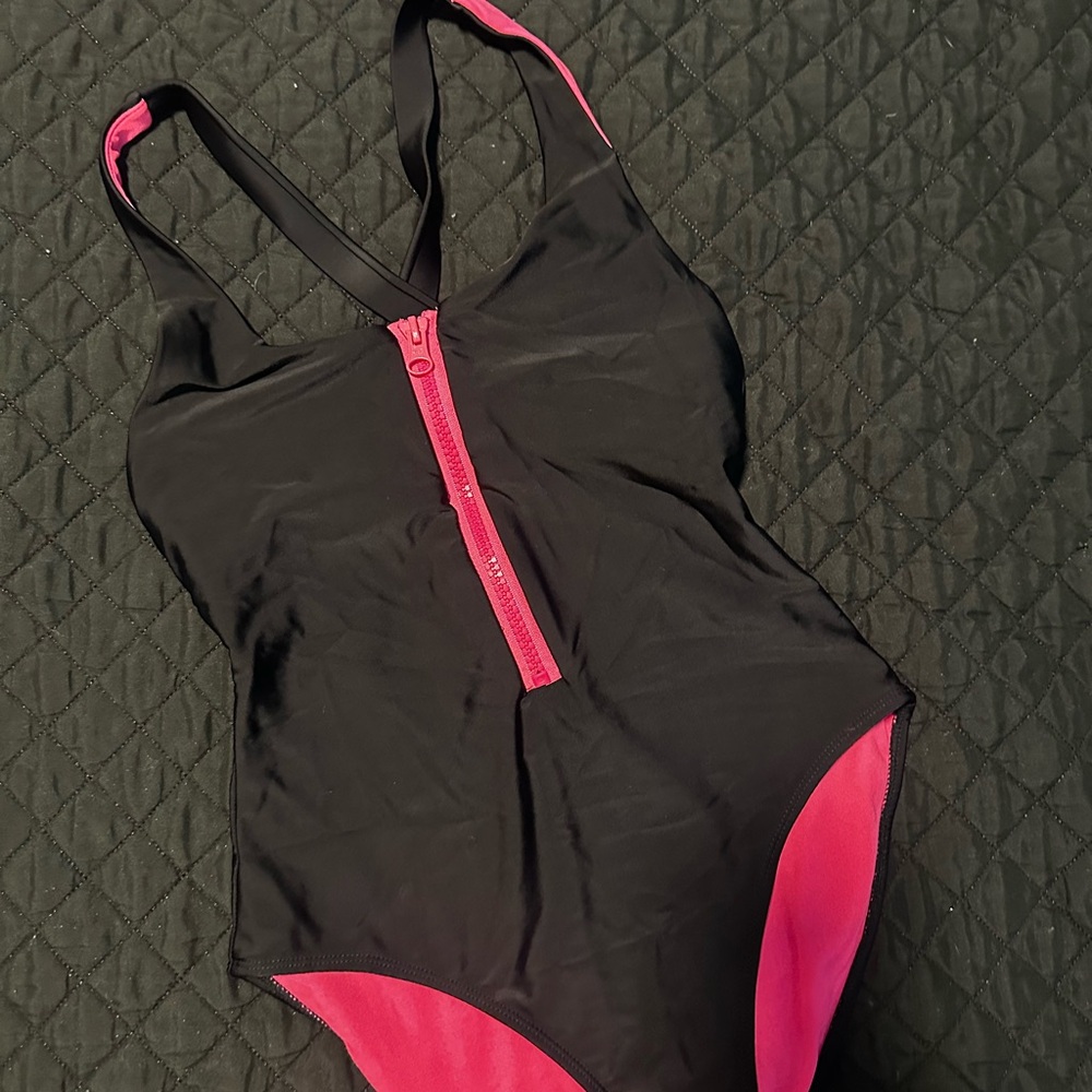 George Black and Pink One-Piece Swimsuit